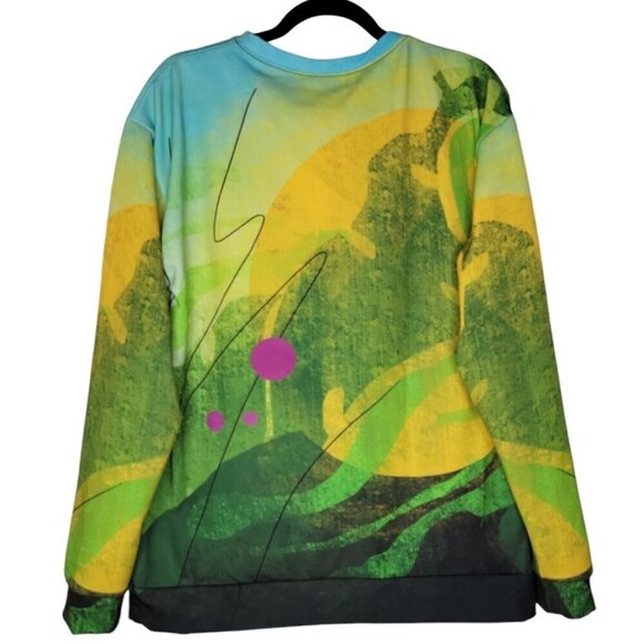 Funky Colorful Abstract Women's Crew Neck - Picture 5 of 12